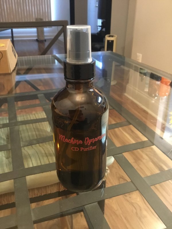 Machina Dynamica’s New Product - CD Purifier - Cleaner/Enhancer Spray Bottle