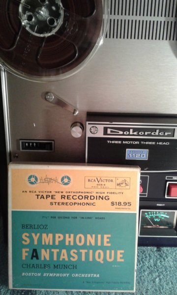 Vintage reel to reel tape recorder, and old turntable vintage